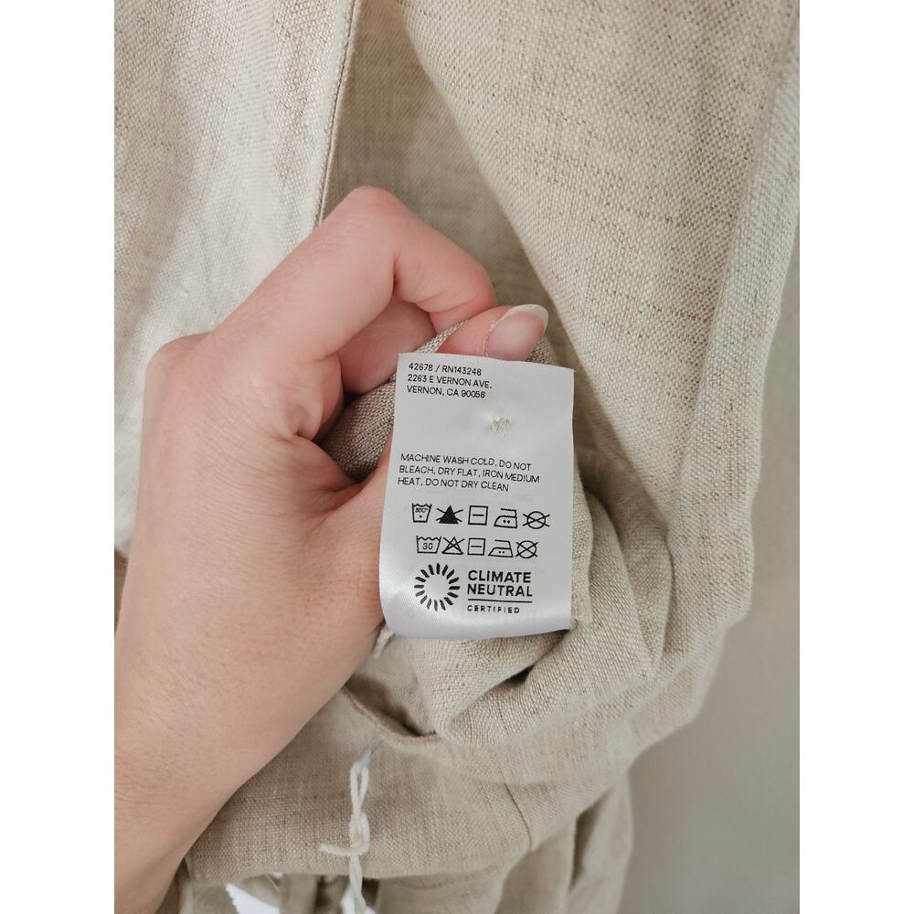 Reformation Women's Naomi Linen Jumpsuit Beige Natural NWT Size 12 - Picture 11 of 16